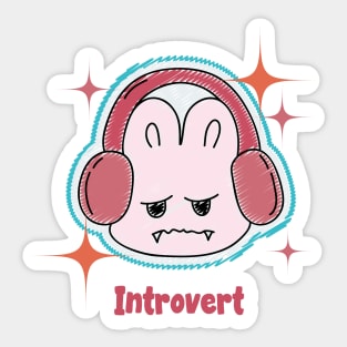 Introvert bunny Sticker